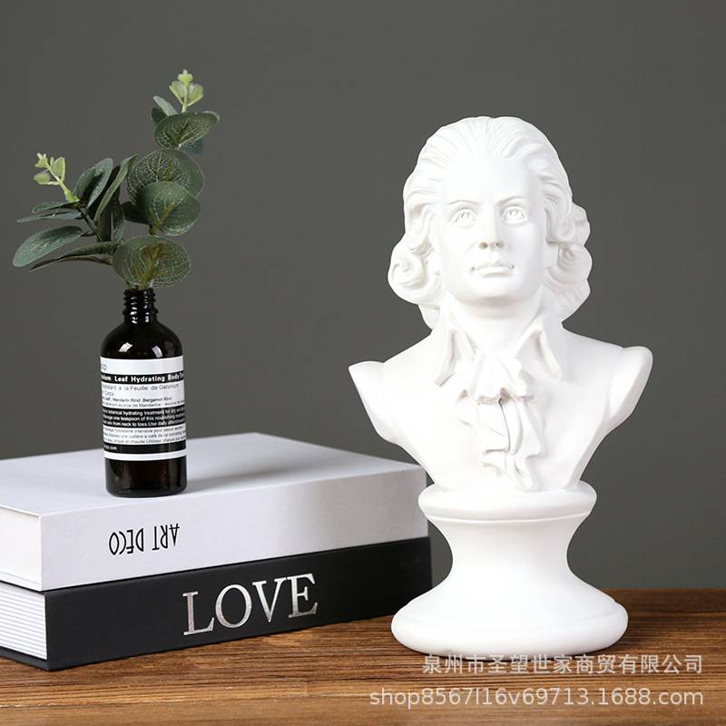 莫扎特欧式人物石膏像装饰雕塑摆件素描头像美术教具欧式模型雕像
