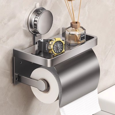 卫生间吸盘纸巾盒壁挂式厕纸盒浴B室免打孔放卷纸置物架防水卷纸