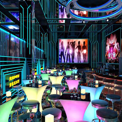 阿布狮酒吧家具创意高脚鸡尾酒桌遥控发光夜店酒会接待小吧台桌子
