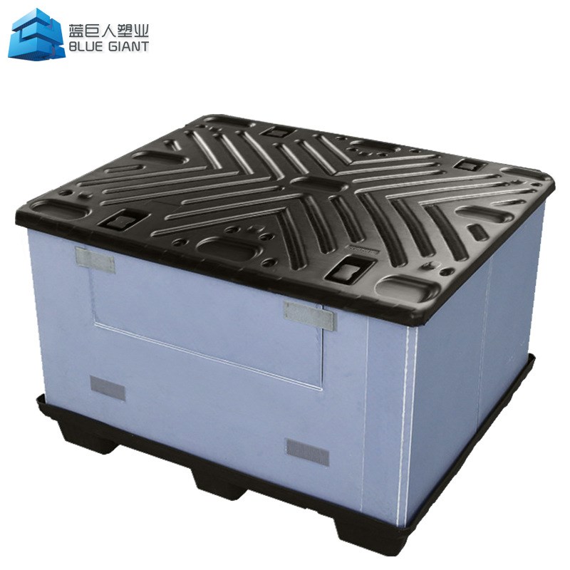 倍坚特围板箱双层吸塑川字脚塑料C蜂窝板折叠式加厚PP塑料周转箱