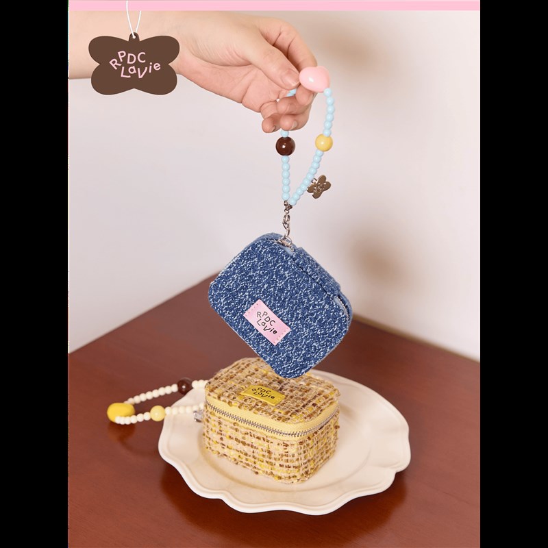 RPDCLaVie切块奶酪v爱心提花迷你精致便携收纳旅行随身首饰盒