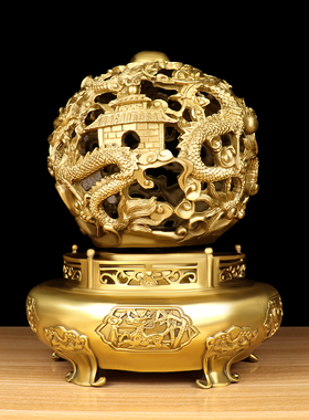 铜九转乾坤鼎摆件中式客厅老板办公室装饰品公司店Z铺开业礼物