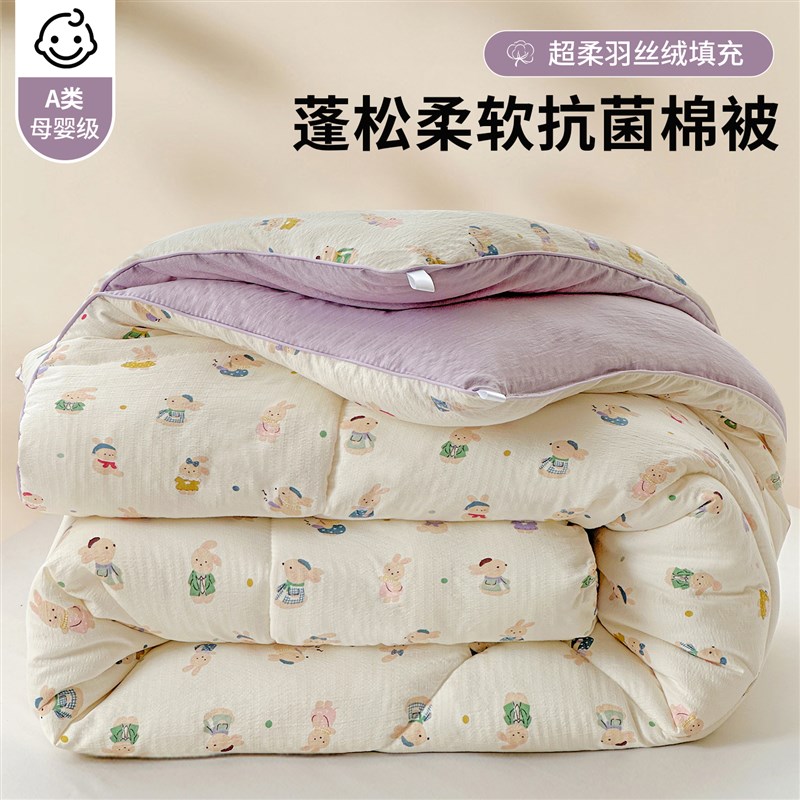 超柔羽丝绵d被子被芯家用卧室春秋被单人学生宿舍棉被四季通用