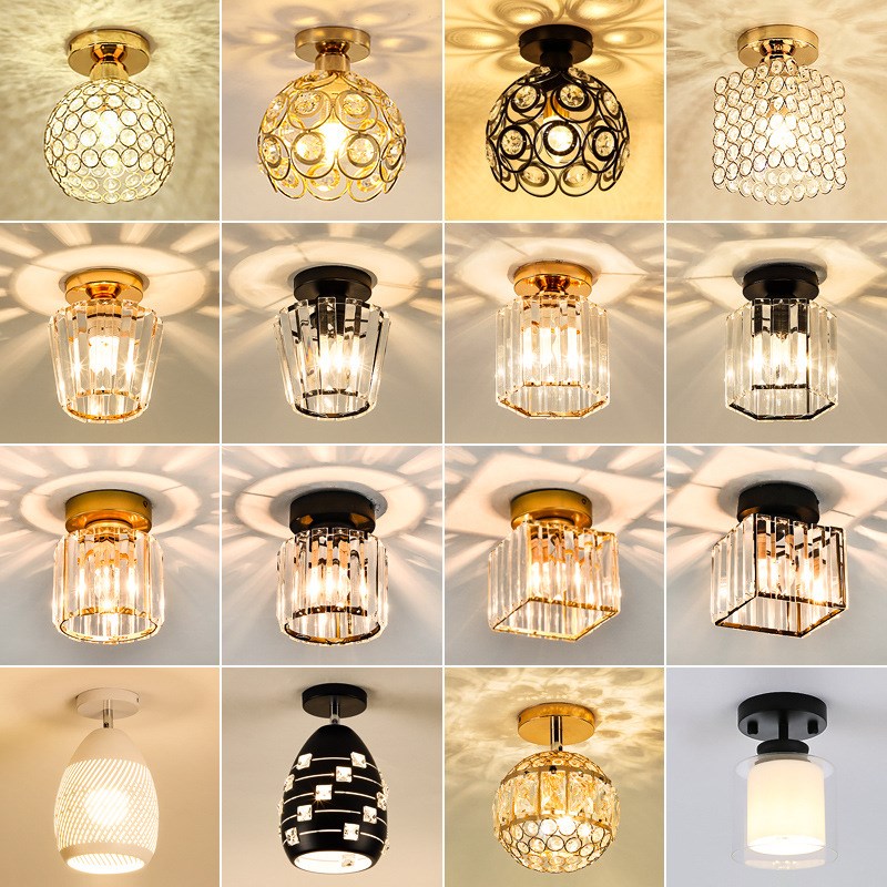 北欧吸顶灯创意过道飘窗灯简约现代入H户玄关阳台走廊卧室水晶灯