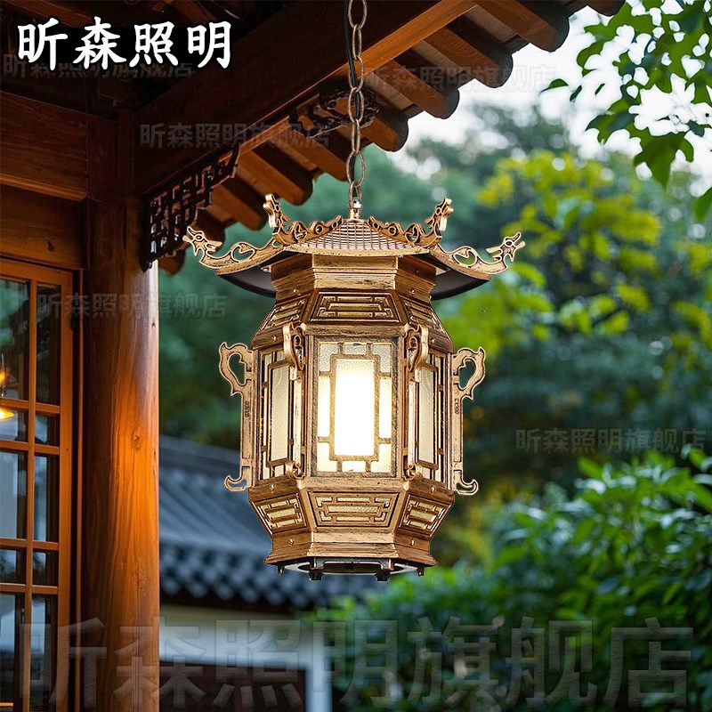 户外防水吊灯庭院灯室外凉亭屋檐走廊大门花园别墅V阳台新中式灯