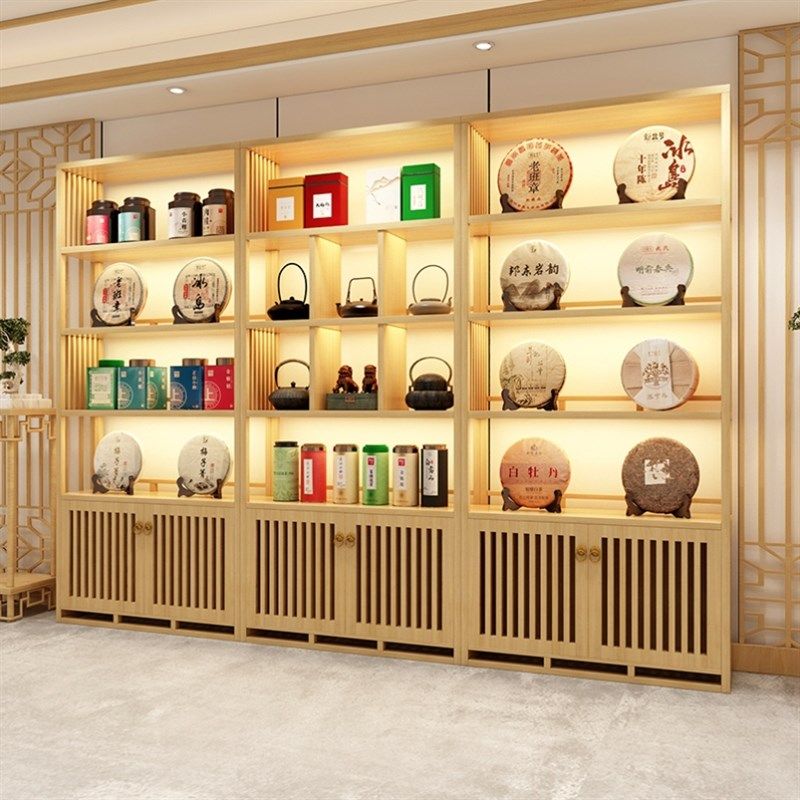 实木博古架中式多宝阁置物架产品茶叶柜茶室展示柜瓷器玉器展示柜