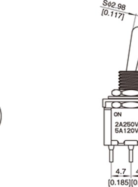 6MM钮子开关红色MTS-123 223双边复位摇头拨动摇杆3脚6脚3档微型