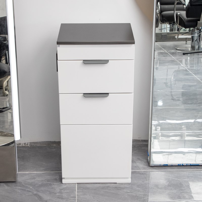 美发店工具柜发廊专用实木柜子工作柜理发收纳储物柜剪发柜小推车