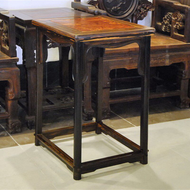红木家具 乌纹木 条纹乌木+花梨瘿面板 南官帽椅(现货,EI1142)