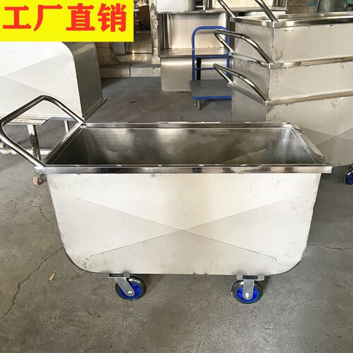 猪场饲料车不锈钢手推车饲料运输车养殖场加厚喂料车喂猪用饲料车