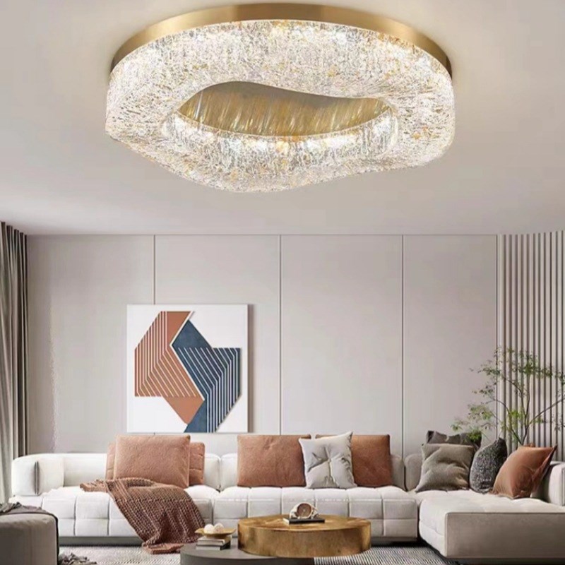 全铜轻奢吸顶灯后现代客q厅主卧室简约现代高级感圆形书房树脂灯