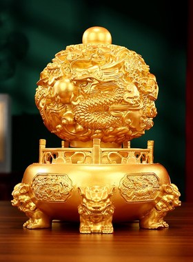 全黄铜九转乾坤鼎摆n件时来运转办公室客厅公司乔迁开业高档礼物