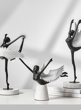 现代轻奢芭蕾舞女孩人物摆t件家居客厅玄关酒柜电视柜艺术软装饰