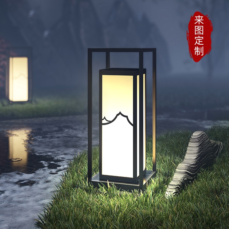 太阳能柱头灯户外防水别墅庭院草坪灯小区公园围墙U立柱新中式花