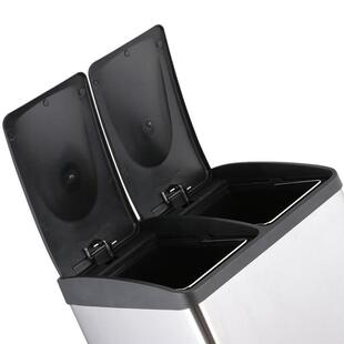 连体踏式不锈钢分脚类雅尚垃圾桶1盖2升厨房客用厅带双内桶家垃圾