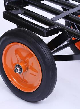 黑色管圆加重手推车厚工业加物搬货用静音轮加固老虎455流车