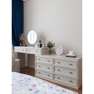 SOM 台实木主卧书室斗柜梳妆一体桌收纳柜客储物柜网厅红床 25美式