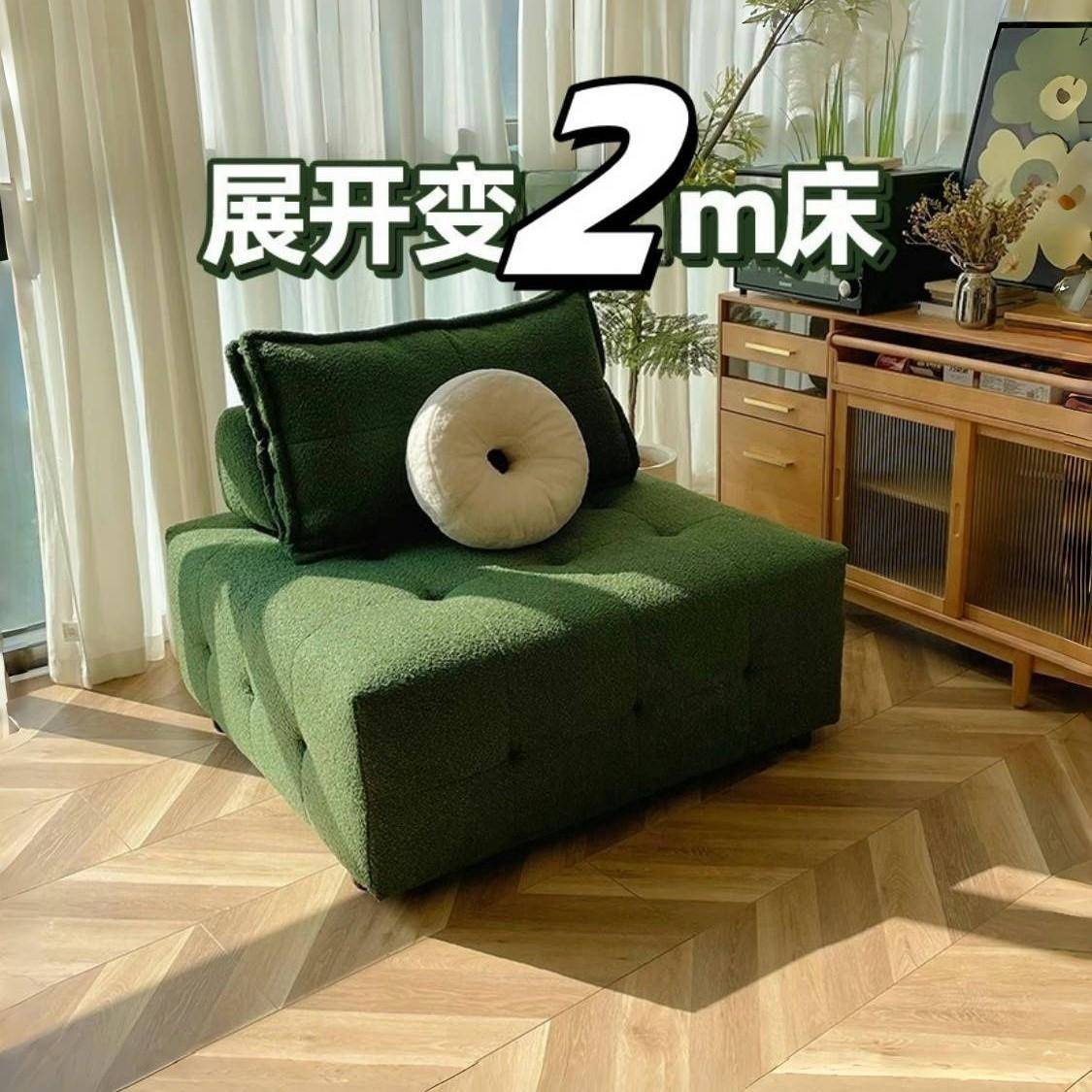 多能日奶油沙发风泡客式厅折143叠两功用单人沙发床伸缩室卧小户