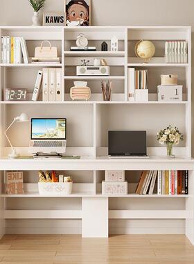 实木生态书桌书组合家双人电架脑桌台式书柜简约办BKV用室公学生卧桌