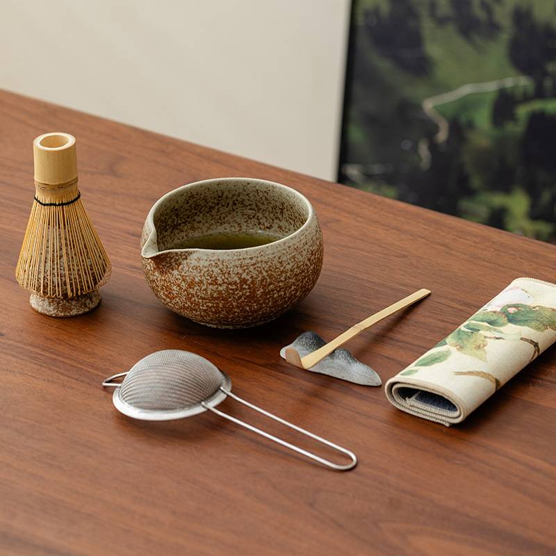 起煌抹茶碗陶瓷打抹茶套装茶筅竹子抹茶刷百本立宋代点茶道彩盒装