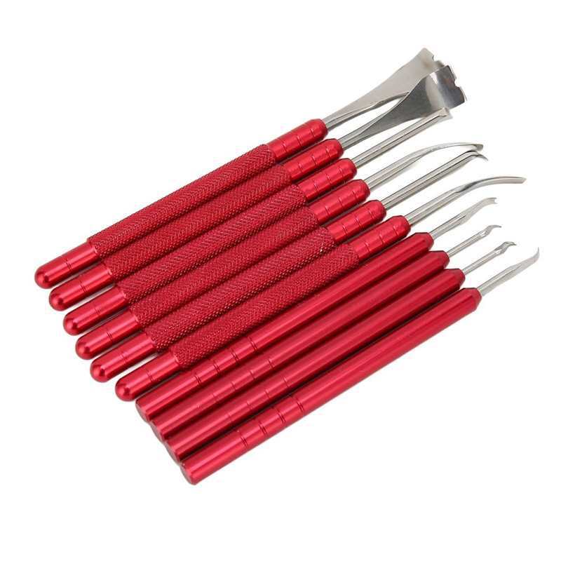 钟表工具 起针铲 10支装撬针 红色手柄10pc表针起针铲 起表针器