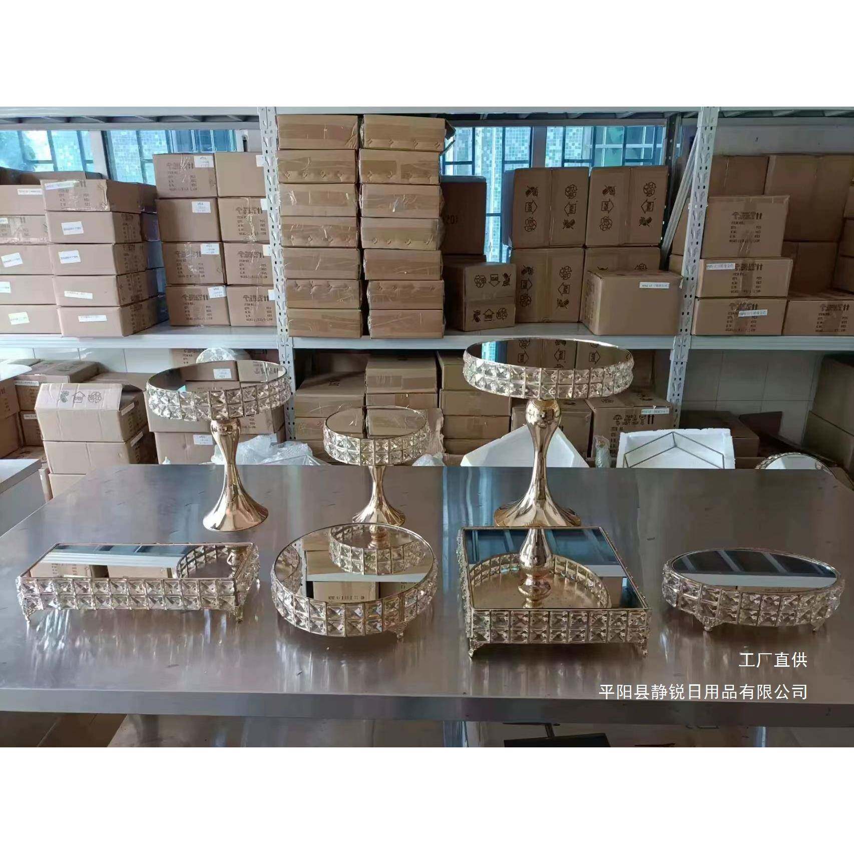 式铁艺架歇水晶款甜品台展示婚礼宴席典礼庆贺甜品欧架茶摆F969T5