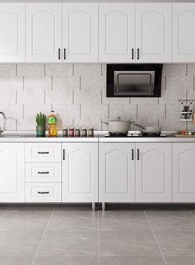 简易不锈钢橱柜厨房柜子租房用厨GVT台柜家用灶台柜组一体水槽柜