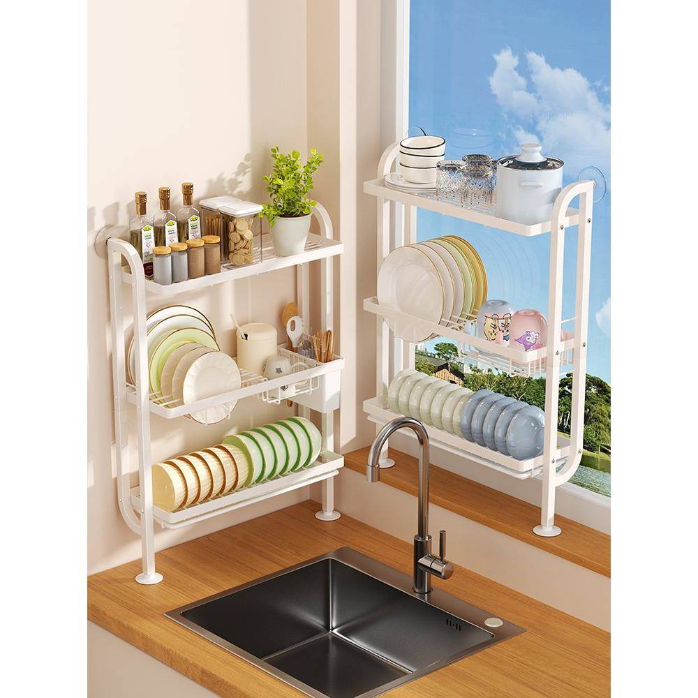 厨置物架架水收槽窄边沥水碗架免打孔上墙房放碗XY碟盘纳小型洗碗