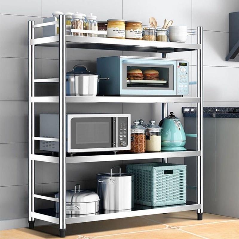 不Xm8es5锈钢厨房架置物落地多层微架子箱波炉架多功能收纳架储物