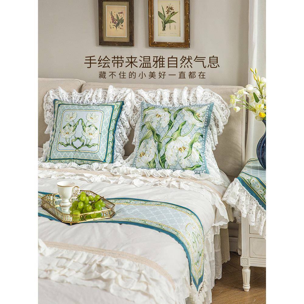 AF7655HT65L库肯靠垫法式美式田园风抱枕客厅沙发床枕头靠圆枕轻