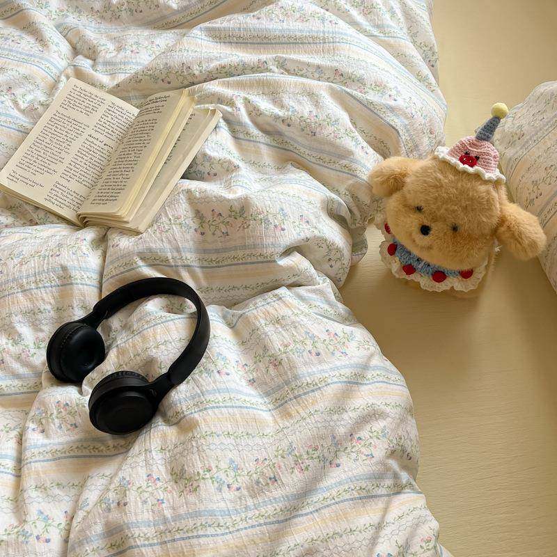 A类双层纱布纯纯棉双层棉四件棉套床上全被罩件床单被新款学生宿,床上用品,床品套件/四件套/多件套,淘宝优惠券,粉丝福利购,淘宝优惠卷