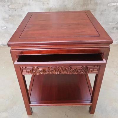 鱼?花梨色中式木茶几沙02-66发边几石角实几茶桌小桌方桌缸架奇架