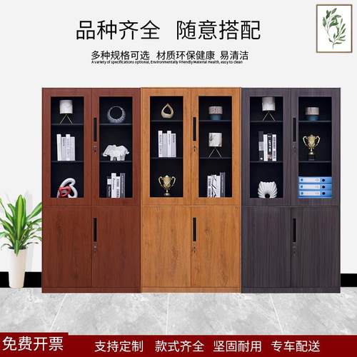 转印钢制办公储文柜纳CJ-227件带锁资料柜铁皮物柜收柜