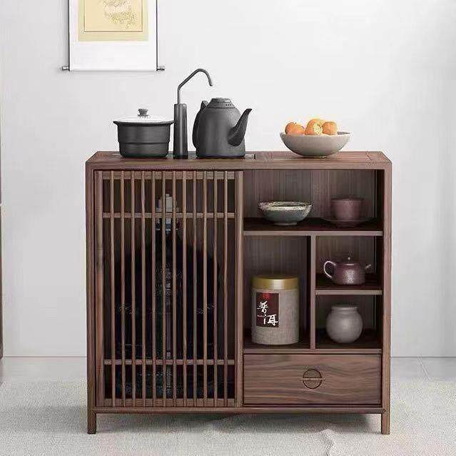 J^新中式实木茶茶几边移OBB动家用烧水水桶厅客水壶木实木榆一体