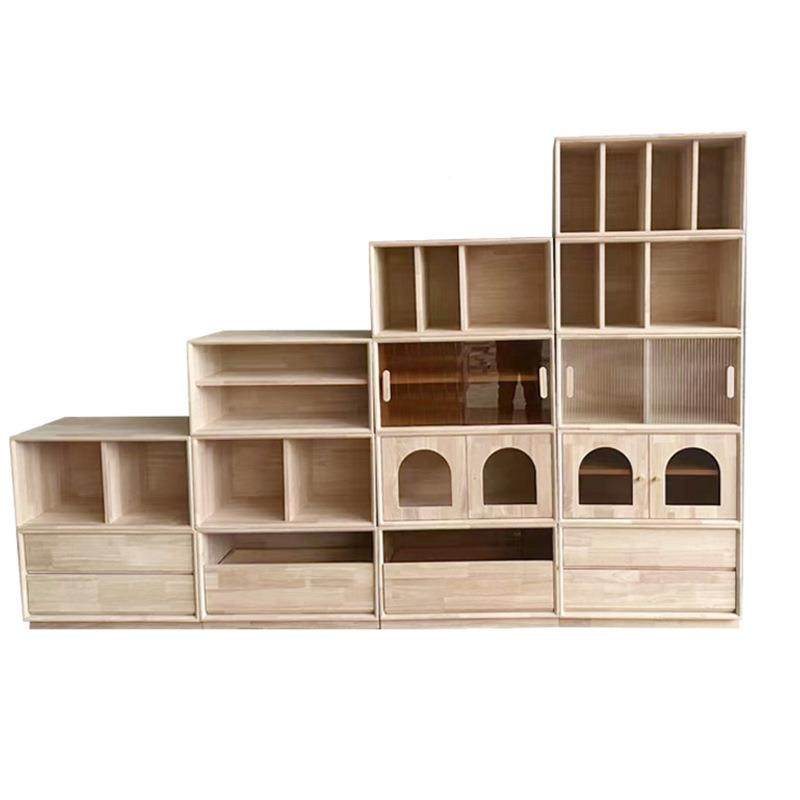 白茬木落组合柜自拼地靠墙木柜客厅书咨询客服房多功能白子茬实实