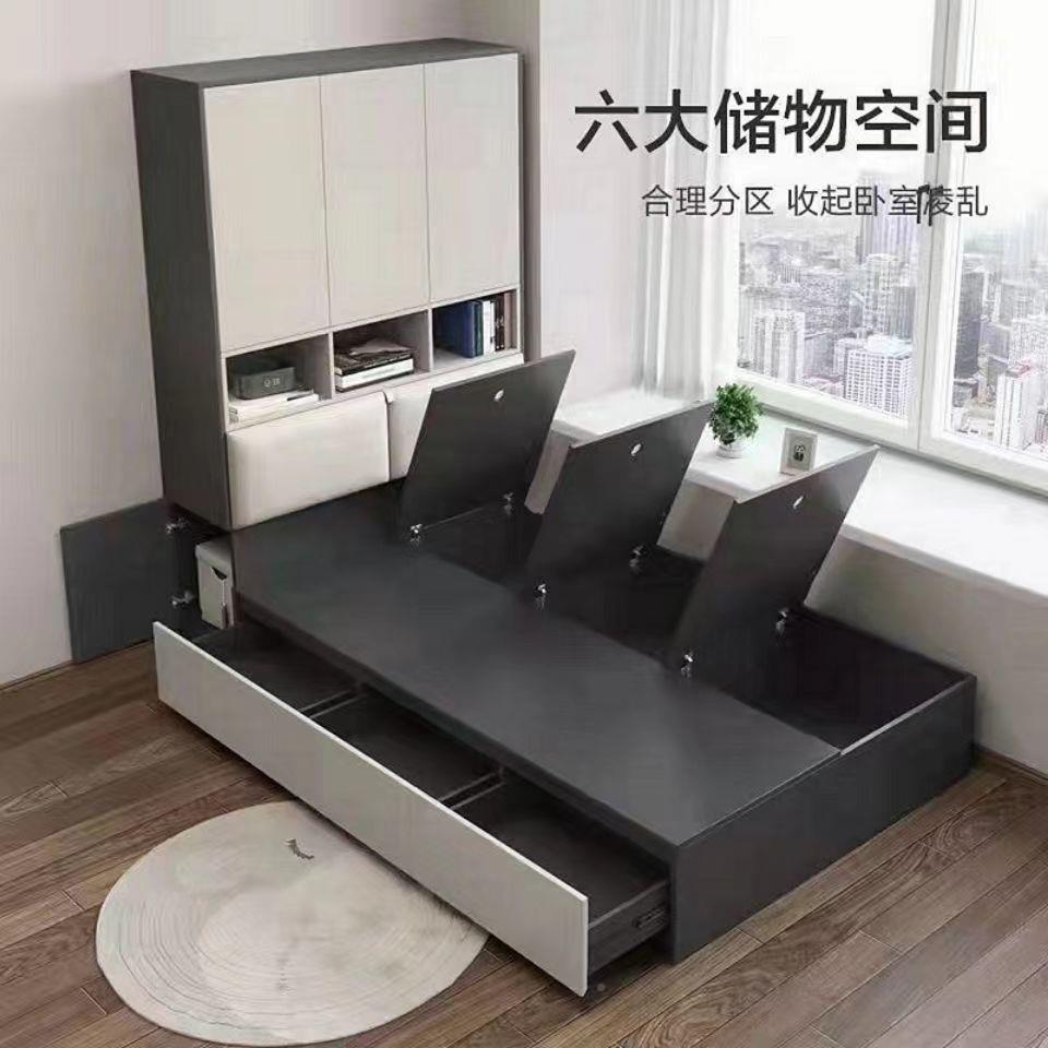 尾夹缝衣帽柜衣间多功能单人储物713省空间型男衣柜床一体一床体床孩