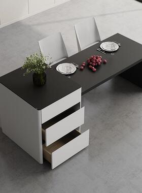伸缩中岛台JBO桌一体现可代简约岩轻奢功能板开放餐式厨房家用小