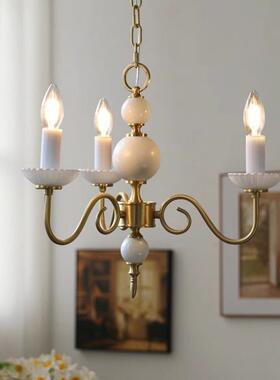 法式复客古厅餐吊灯vinta709ge玻厅璃全铜灯美室式欧式衣帽间卧吊