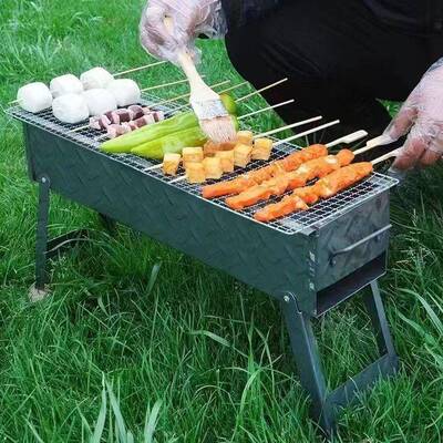 加厚烧烤炉DCR烧烤架外家用外木炭肉烤炉工具便携全户套炉子野烤