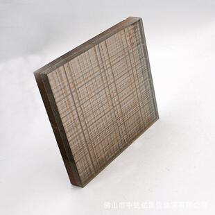 家来图来雕样夹丝艺术玻璃简条约纹992棕色条纹刻条厂纹艺术玻璃