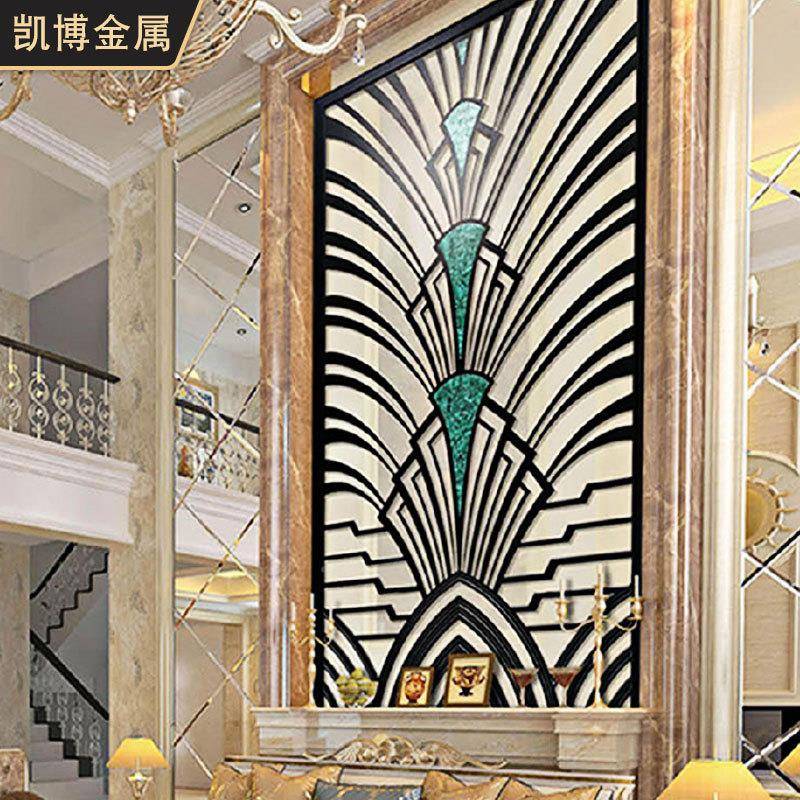 铜制屏风断关现代简约隔镂空雕屏风1酒店客厅玄奢华折叠挂花屏轻