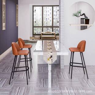 现代台简约吧椅高子脚凳中台轻奢TZS厨房儿童高岛餐椅前台酒吧椅7