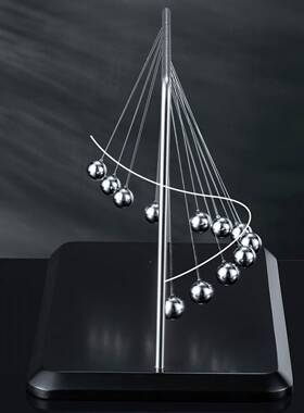 创意牛件波顿艺摆球蛇形摆办公室KOF装饰工品摆力学曲线摆球钟摆