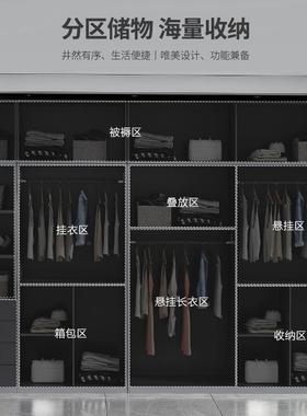 轻奢收玻璃衣柜家衣用卧室包安装柜子柜储物现OGP代简约防尘纳柜
