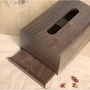 超艺胡黑桃抽木创意家用抽屉客厅纸巾盒简约酒店民宿609式 纸盒
