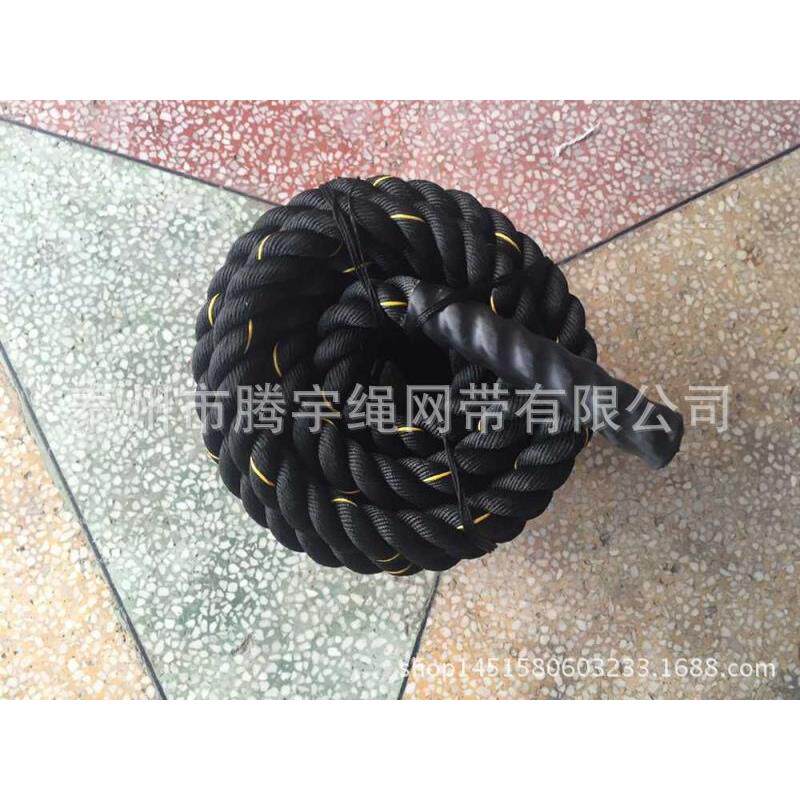 UF专m业50mm*9米体能训练绳CMMA格斗绳黑色健身粗绳肌肉大绳绳力