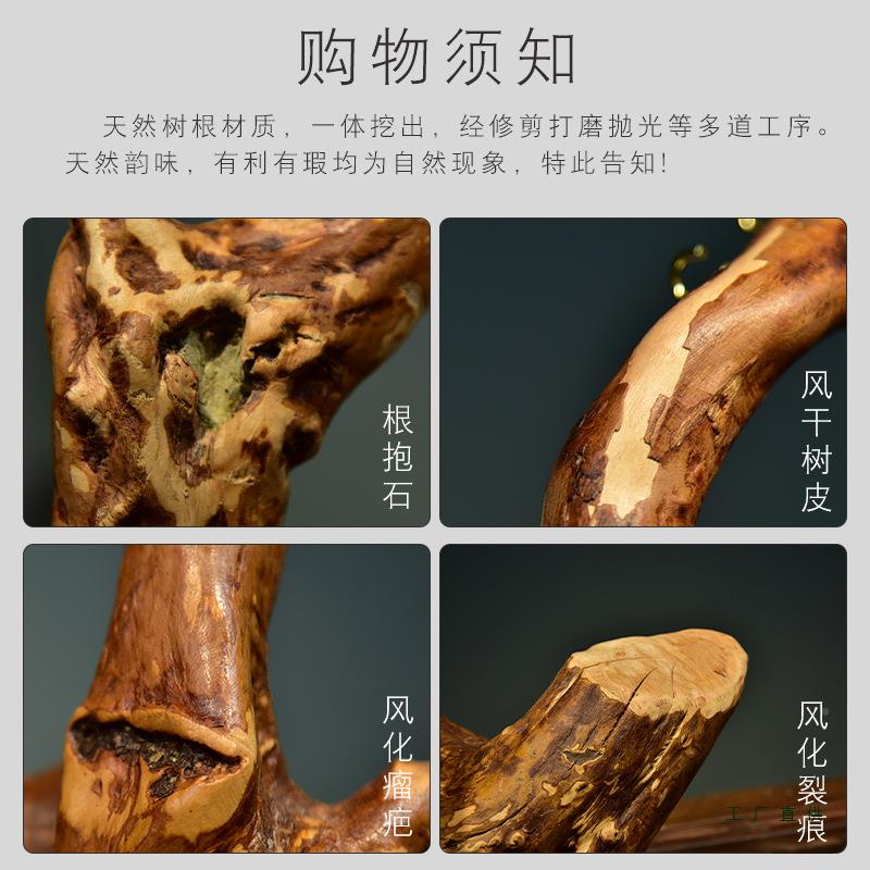 天然根雕四笔架毛笔书挂文房宝摆件F98H68T9创简约复古中意国风房
