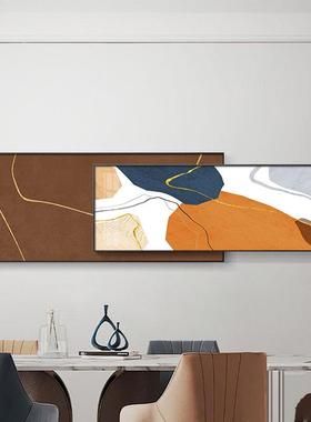 现代SQ5110轻奢客厅装饰画大尺寸约橙色抽象发背简景大横气版沙叠