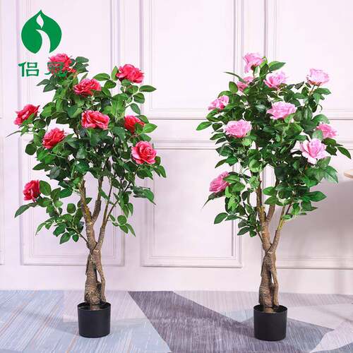 玫花月季仿真商绿植景观造景装饰瑰室内-场假酒店创意摆件客厅落