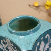 包邮 创意摆件 陶瓷储物罐带盖防虫简约茶叶罐大号糖果罐子美式 欧式